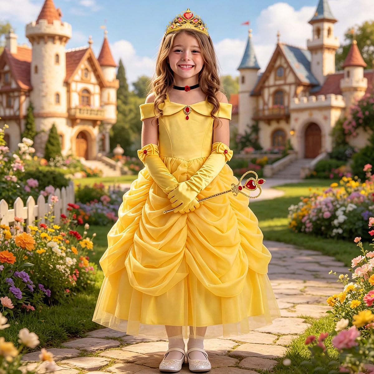 iTVTi Girls Yellow Princess Dress with Accessories