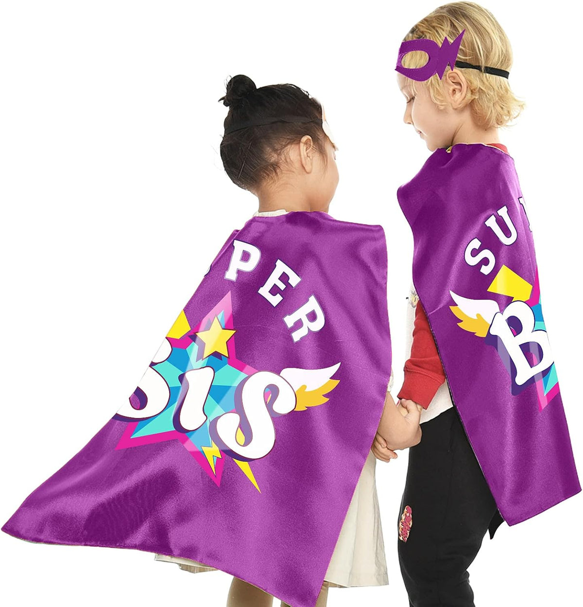 D.Q.Z Superhero-Capes and Masks for Kids, Sister Gifts for Girls Dress Up Clothes New Sibling Birthday Halloween Party
