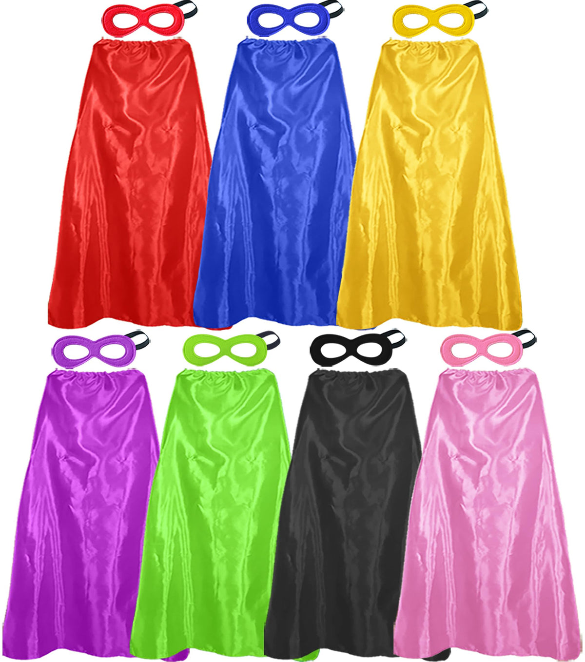 D.Q.Z Superhero Capes and Masks for Adults Bulk-Men Women Super Hero Costume Halloween Dress Up Party Favors -7 Pack