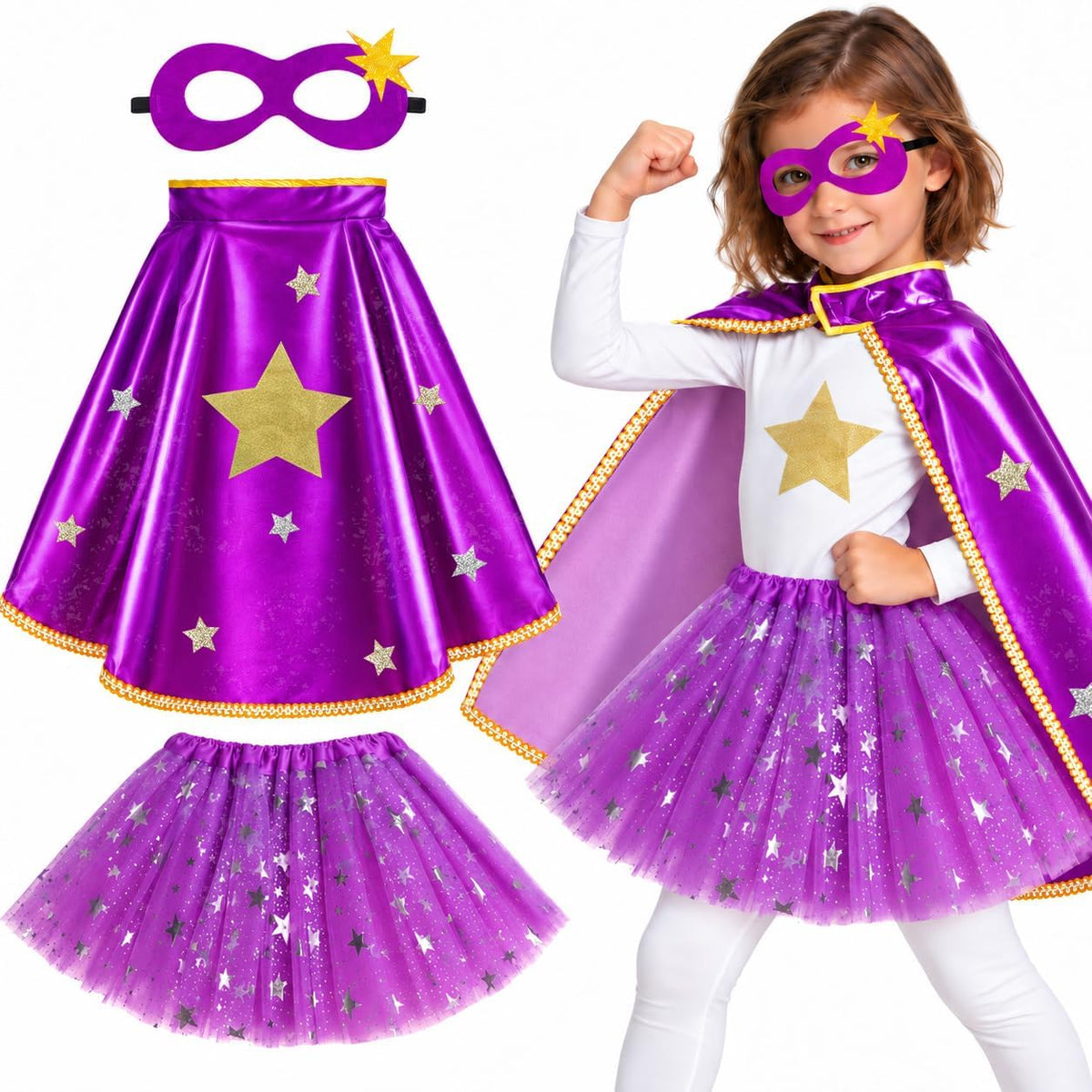 iROLEWIN Superhero-Capes for Kids Toddler Superhero-Costumes for Girls