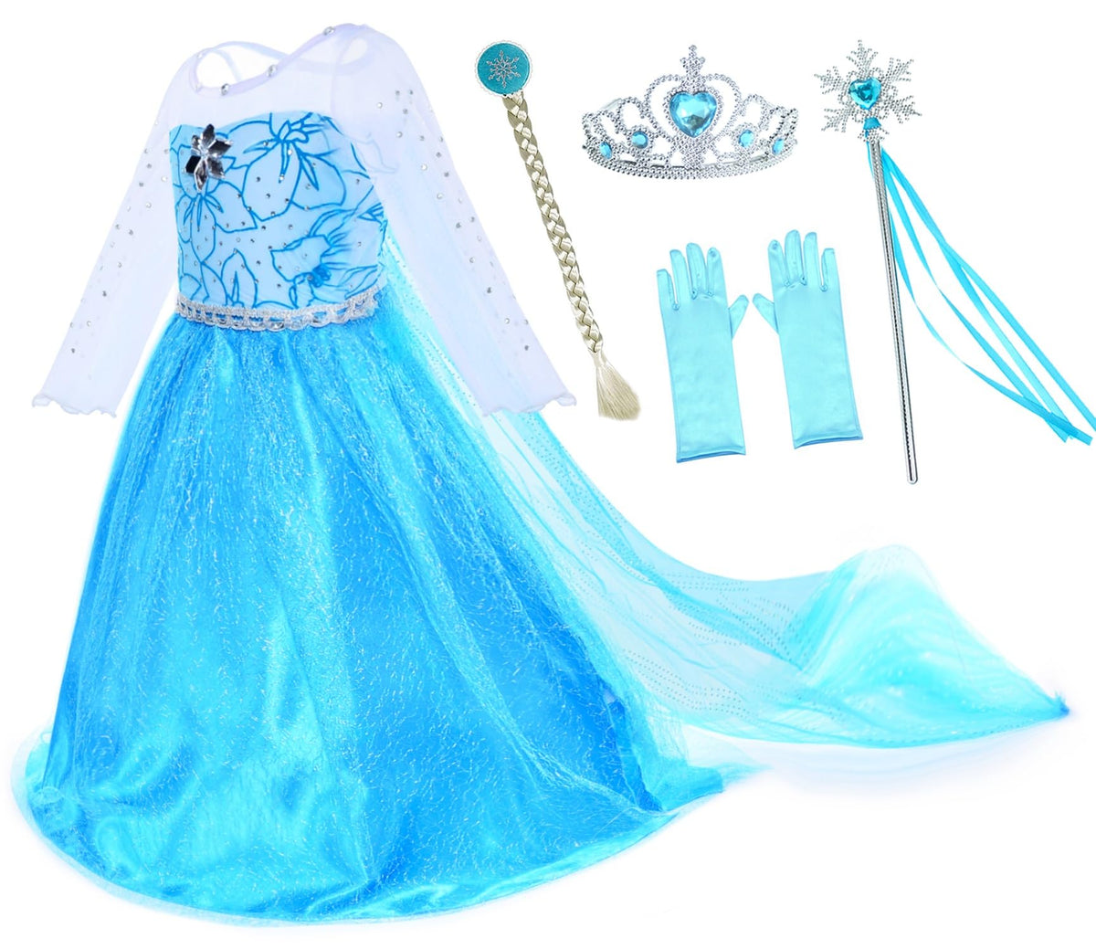 Party Chili Princess Costumes Birthday Party Dress Up for Little Girls with Accessories
