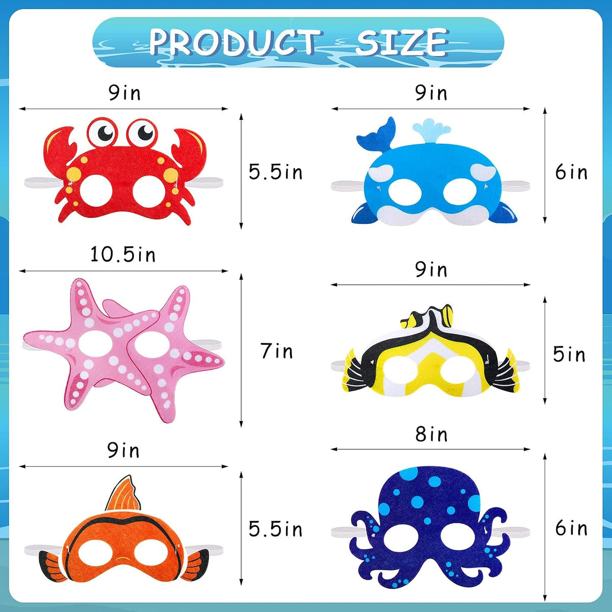 Sumind Sea Animal Mask Ocean Animals Felt Mask for Kids