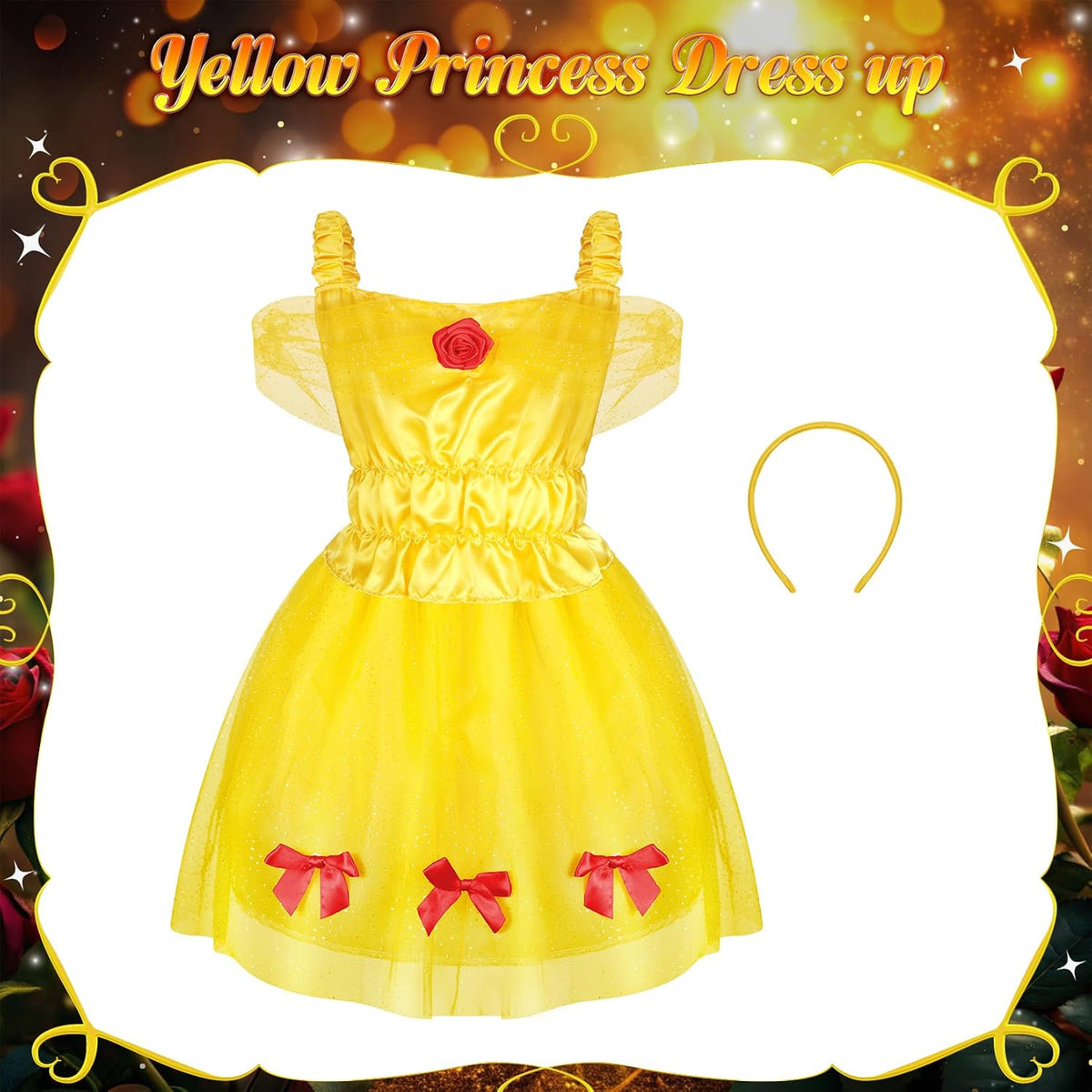 VGOFUN Princess Dress up Clothes for Girl 4-6,Princess Costumes for Girls