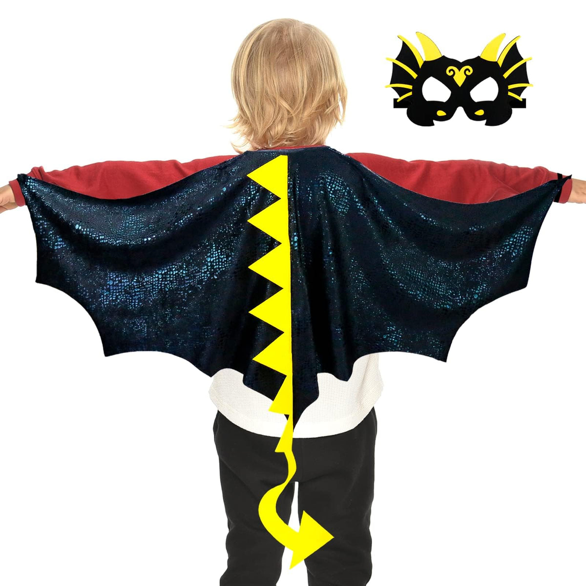 Dragon Wings Costume for Kids Dinosaur Toys with Dino Mask Cape