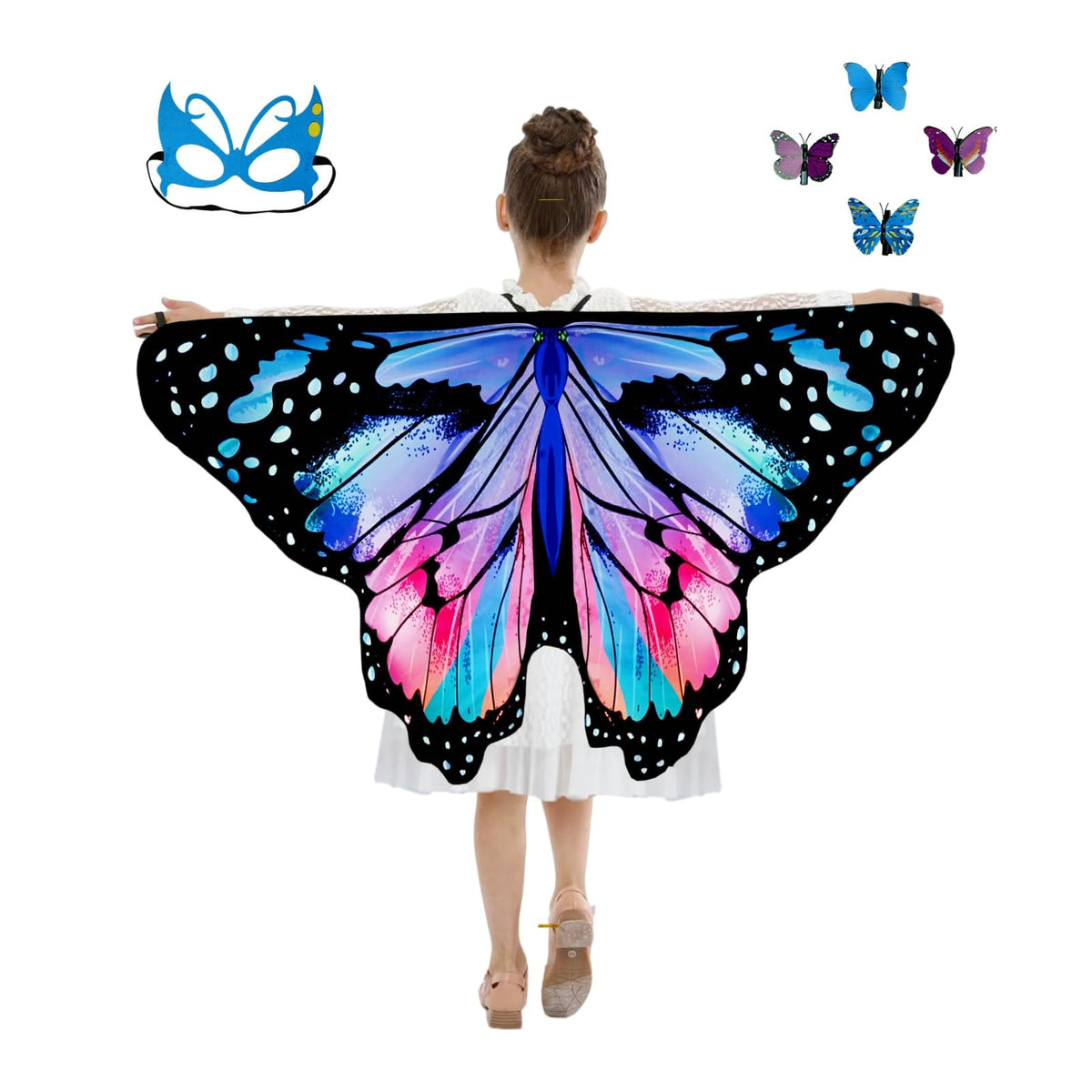 Niurui Kids Fairy Butterfly Wings Costume for Girls Halloween Toddler Dress Up Play Costumes Christmas Party Favors Gifts