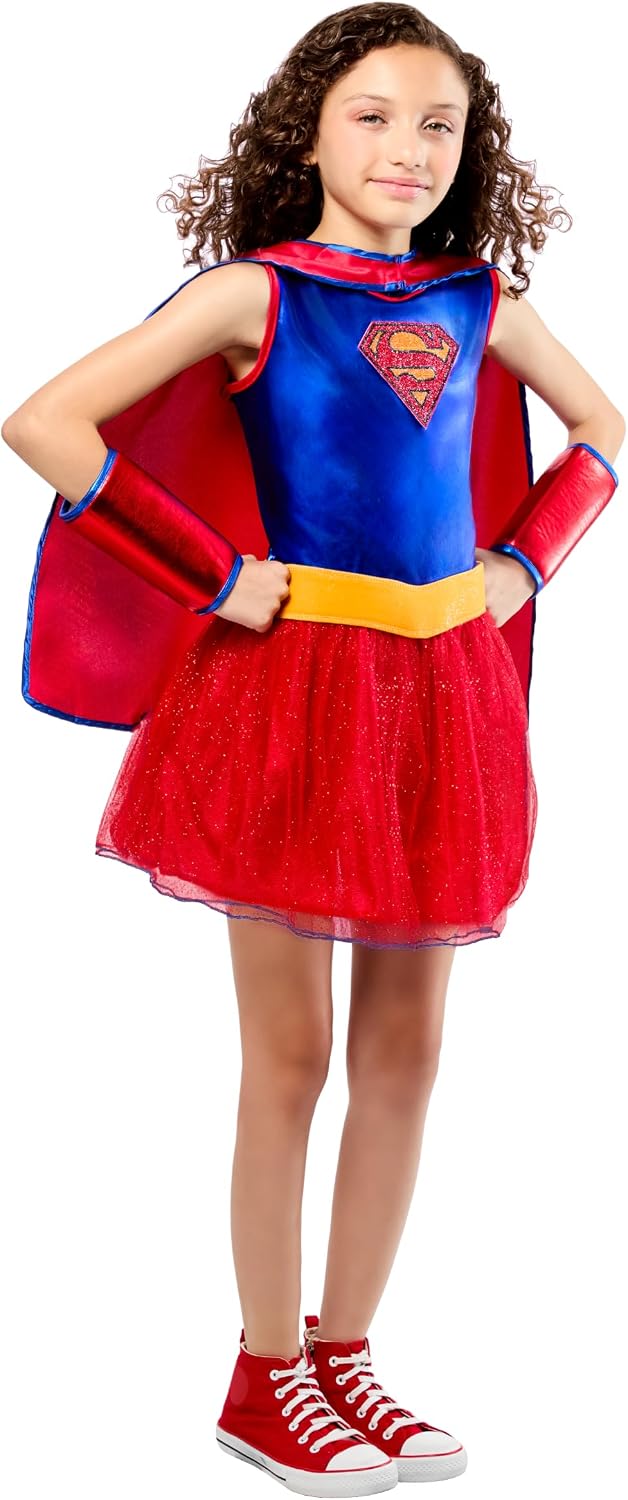 Rubies at Party City DC Comics Superheroes: Supergirl Costume Dress for Kids, Girl's Medium