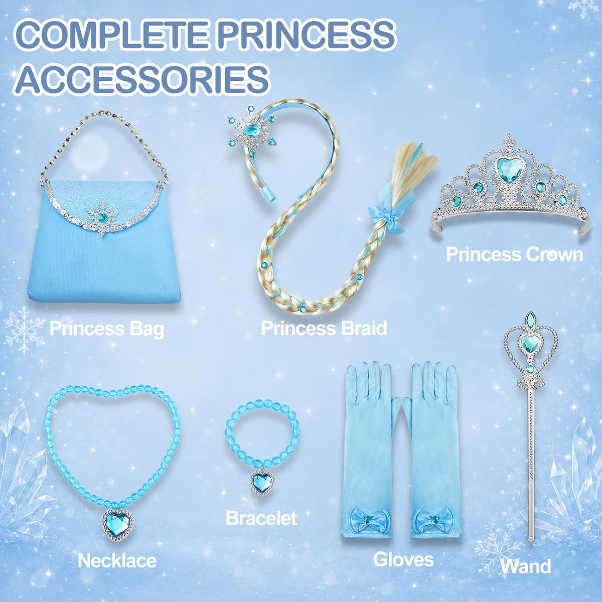 Davvew Princess Dress up for Girls Light Up Princess Costume Halloween Cosplay Christmas Birthday Party Gift Age 3-10