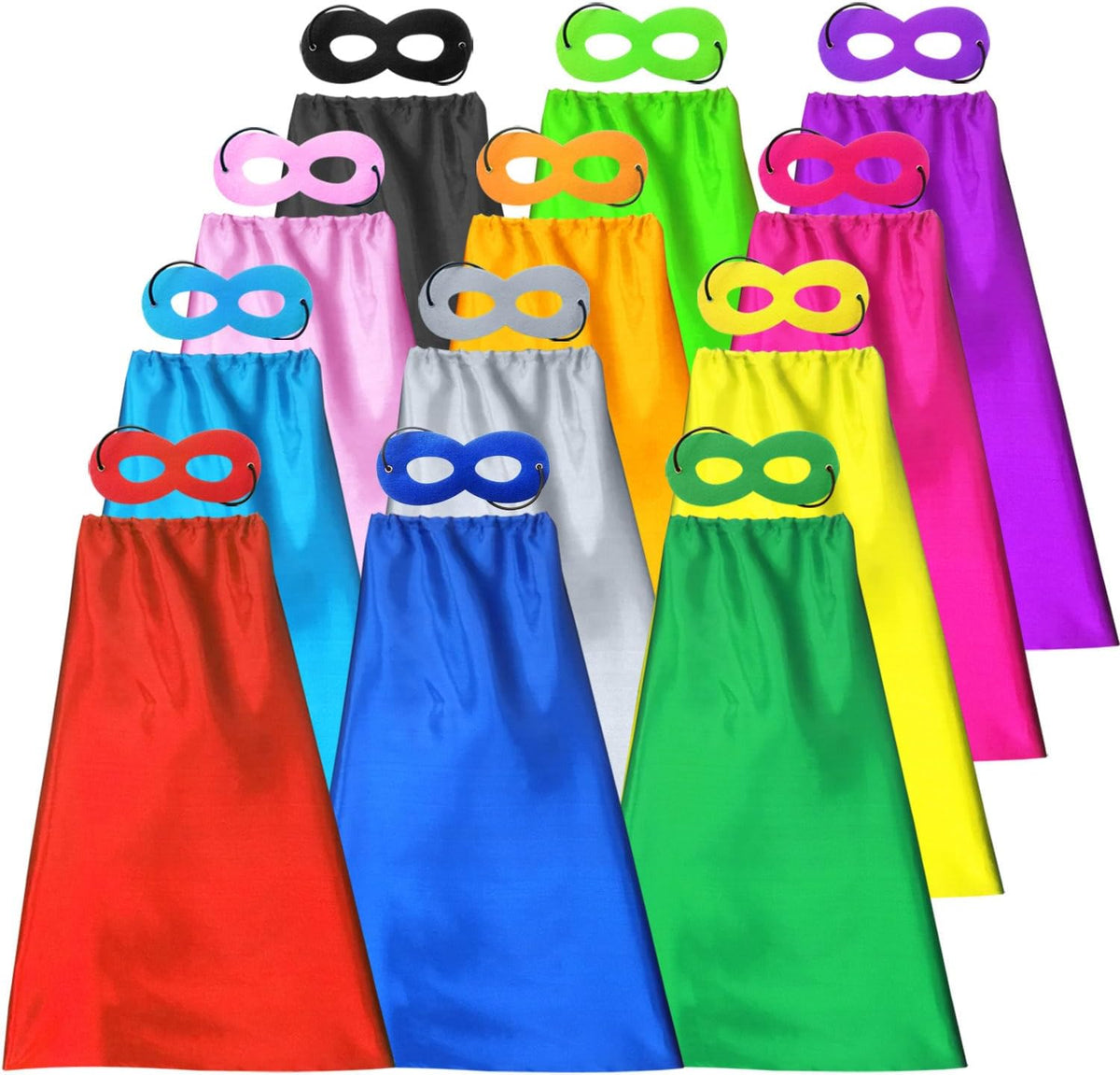 ADJOY Kids Superhero Capes and Masks Birthday Party Dress Up Capes Costume - Mixed Colors