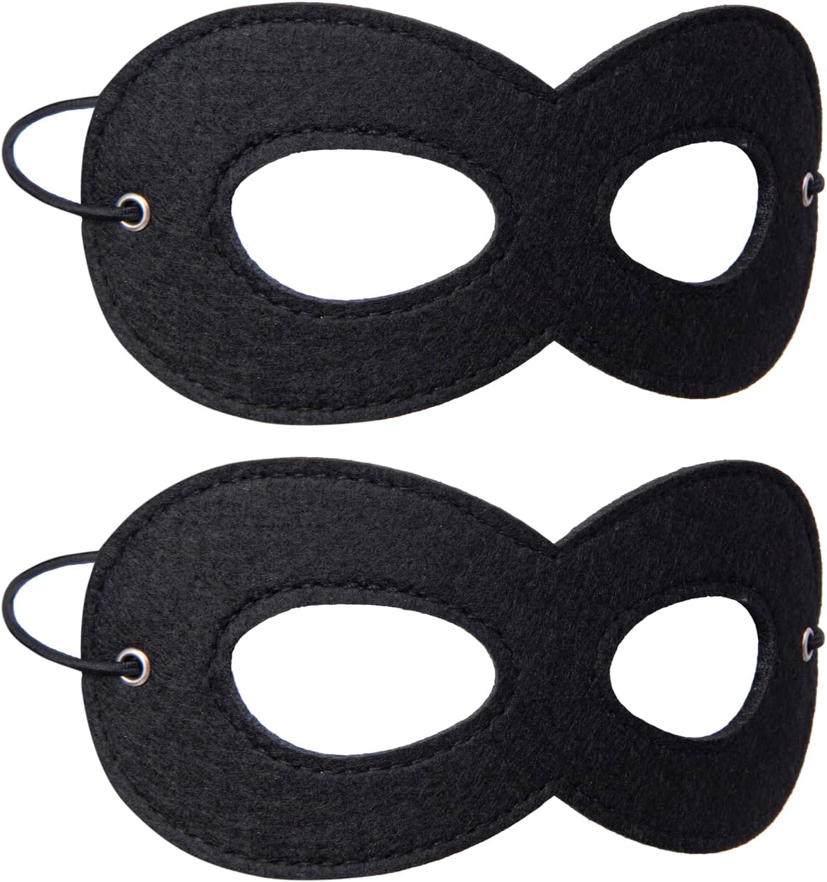 2 Pieces Black Felt Eye Mask,Halloween Costumes Masquerade Half Mask Cosplay Party Supplies for Adult Kids