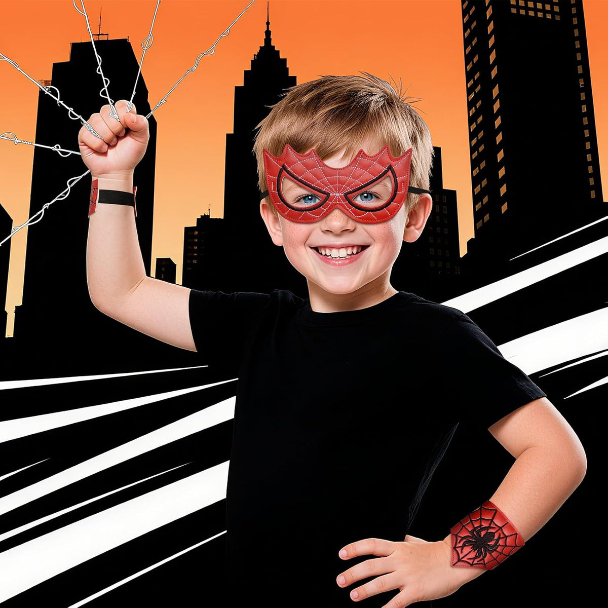 Spider Mask for Halloween Spider Costume Masks with Wristbands for Party Cosplay Dress Up