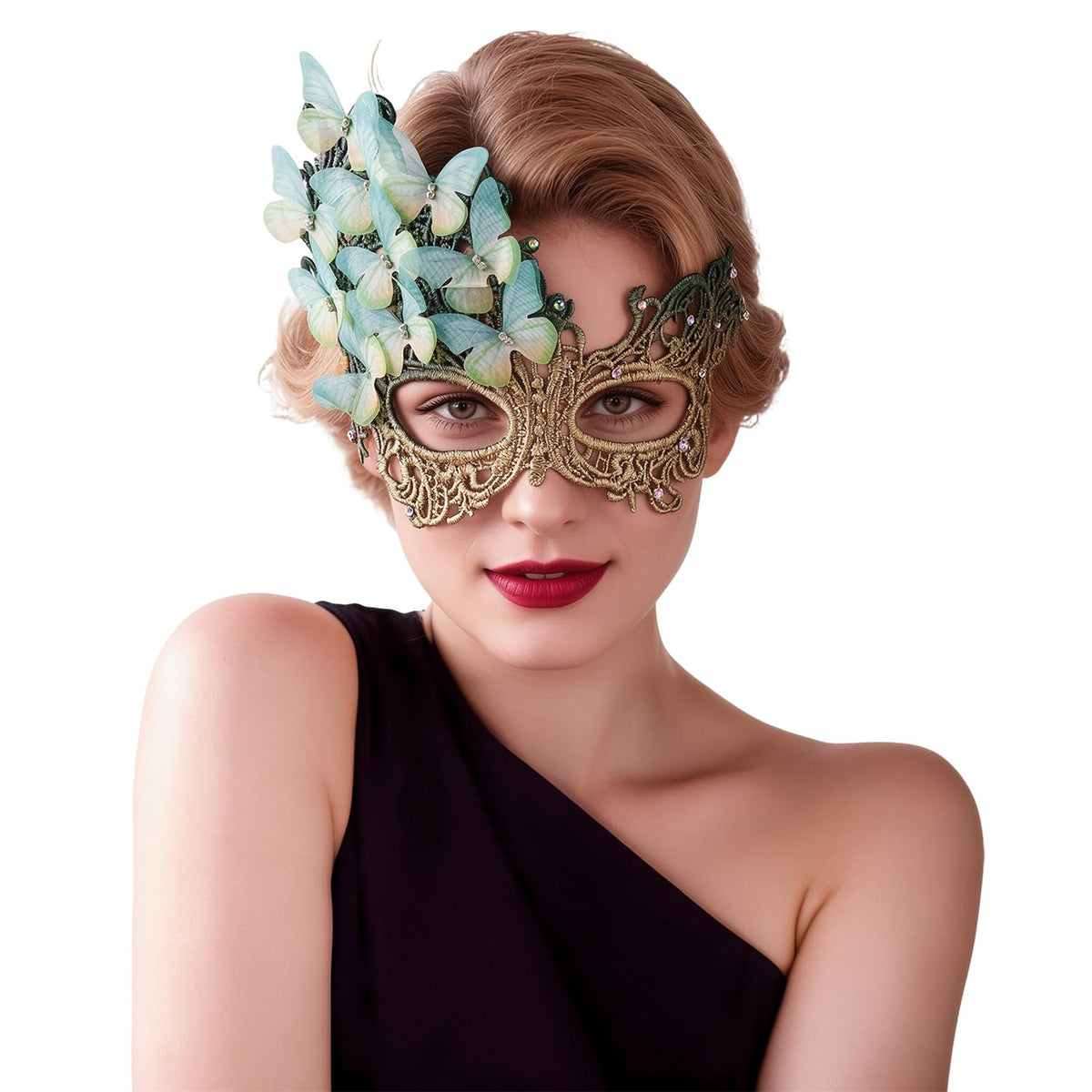 pink halloween Masquerade mask for women and girls - Mardi Gras butterfly mask for halloween Costume parties
