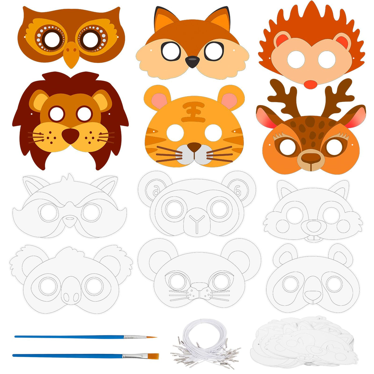 24 Pcs Halloween Monster Crafts for Kids DIY Coloring Masks School