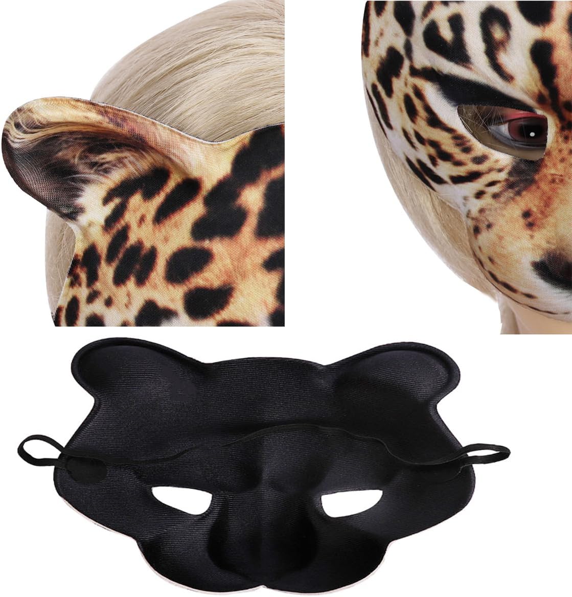 1Pcs Halloween Half Face Masquerade Masks Animal Leopard Masks for Halloween Carnival Party Dress Up Costume Props