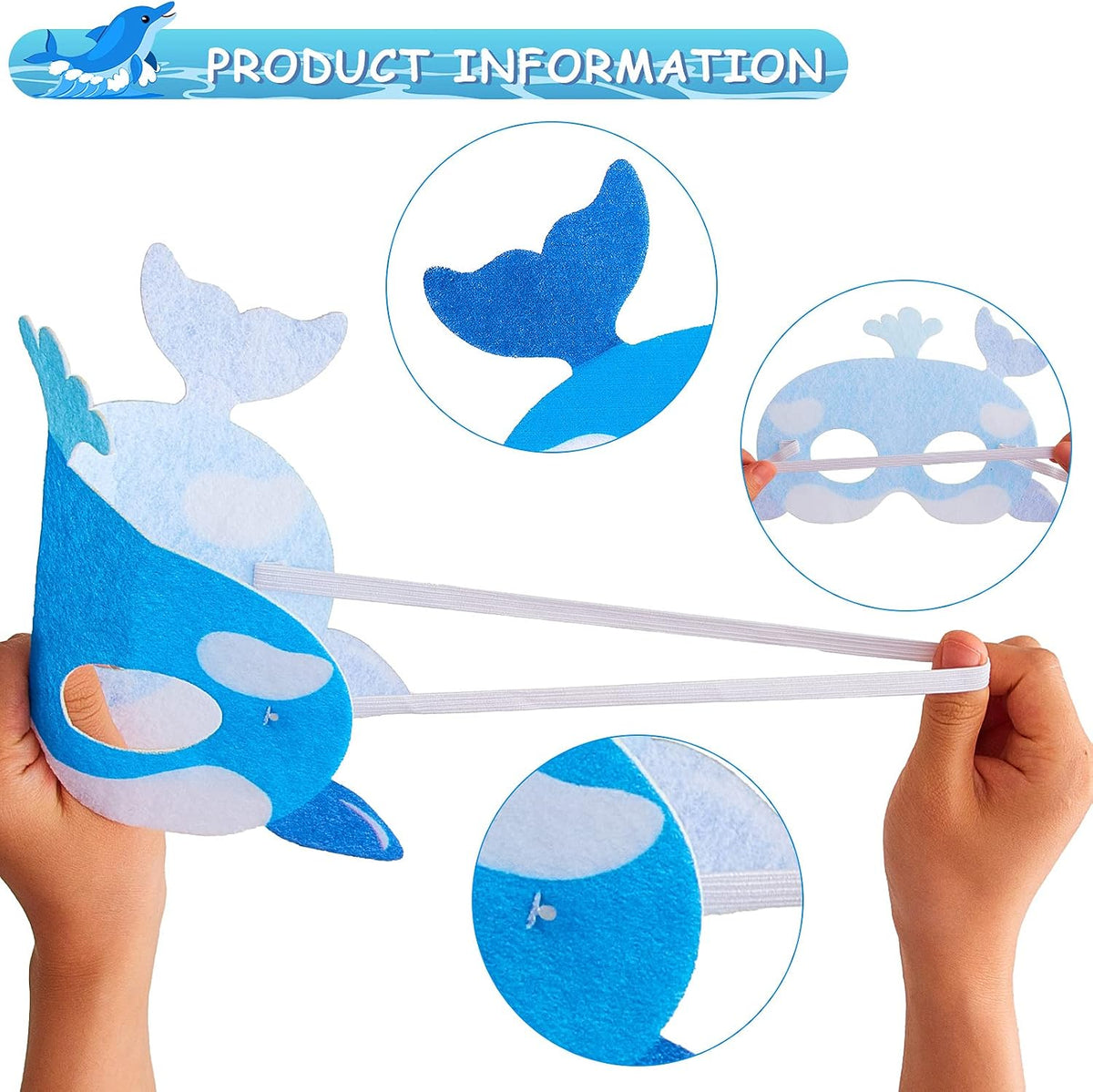 Sumind Sea Animal Mask Ocean Animals Felt Mask for Kids