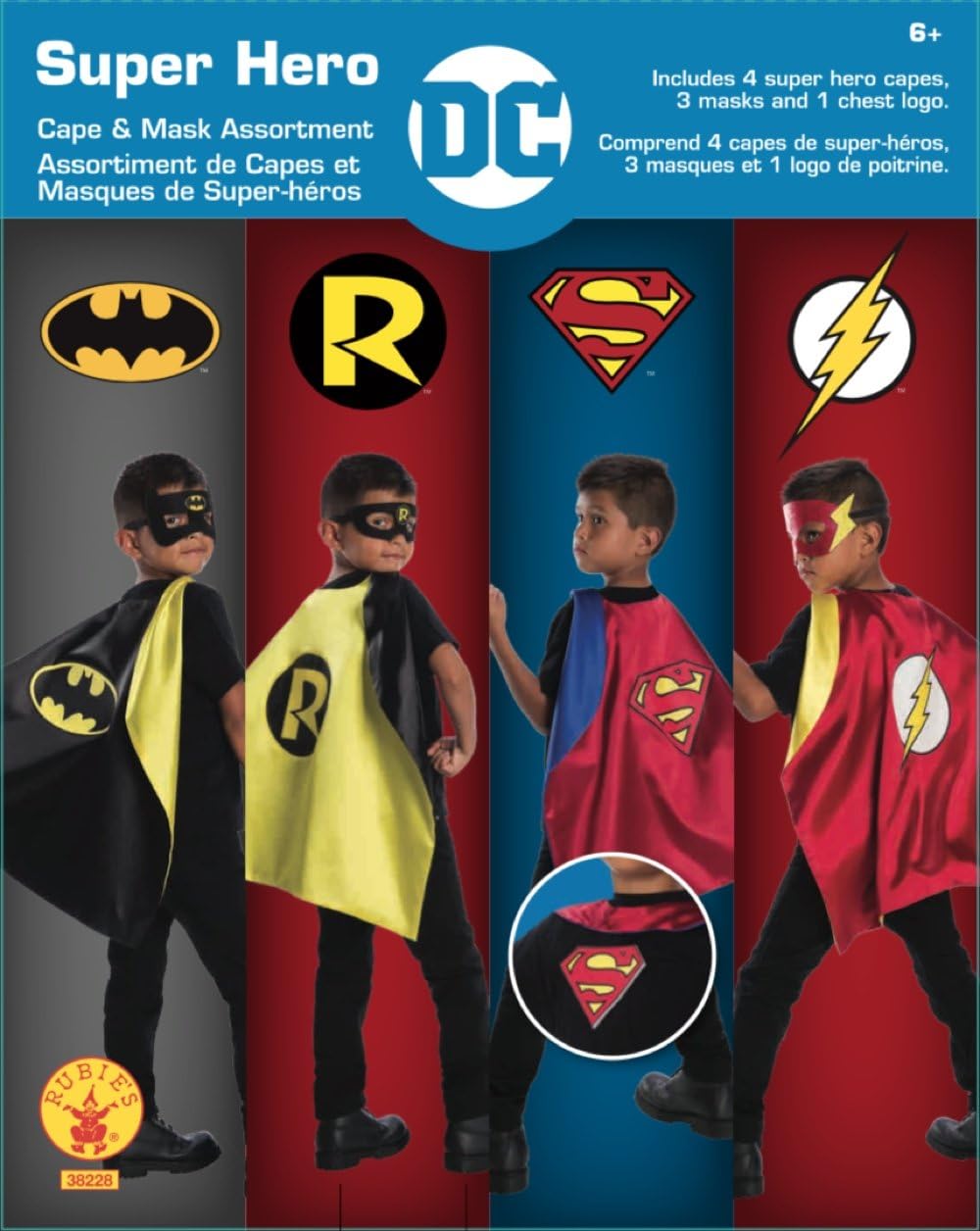 Rubies DC Comics Superheroes: Superhero Cape and Accessory Set for Kids, Boy's One Size
