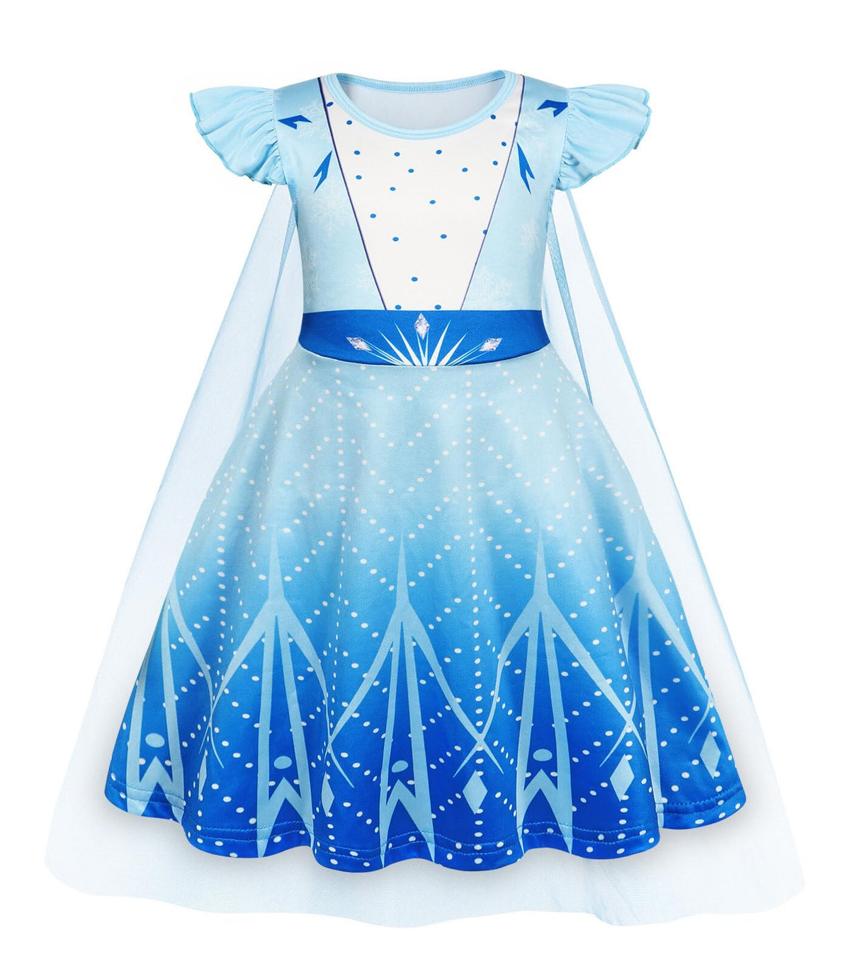 Princess Dress with Cape Girls Halloween Birthday Party Cosplay Costume