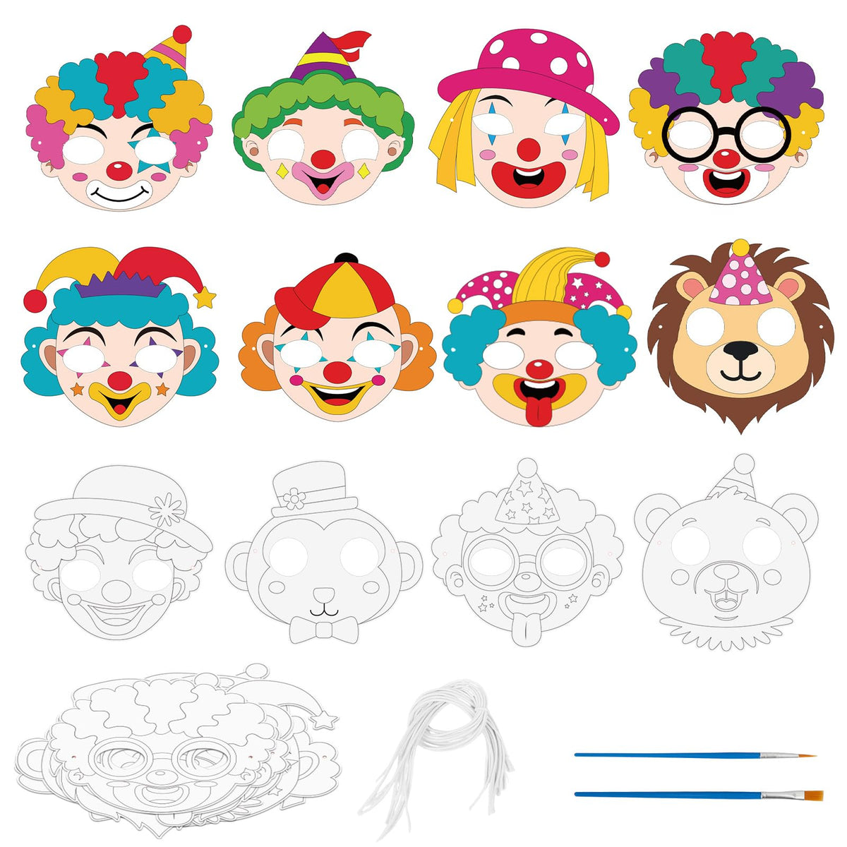 24 Pcs Halloween Monster Crafts for Kids DIY Coloring Masks School