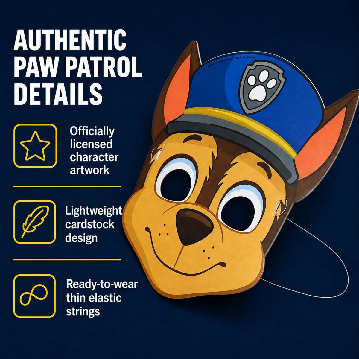 Paw Patrol Party Favors & Birthday Decorations - Character Masks 16-Pack