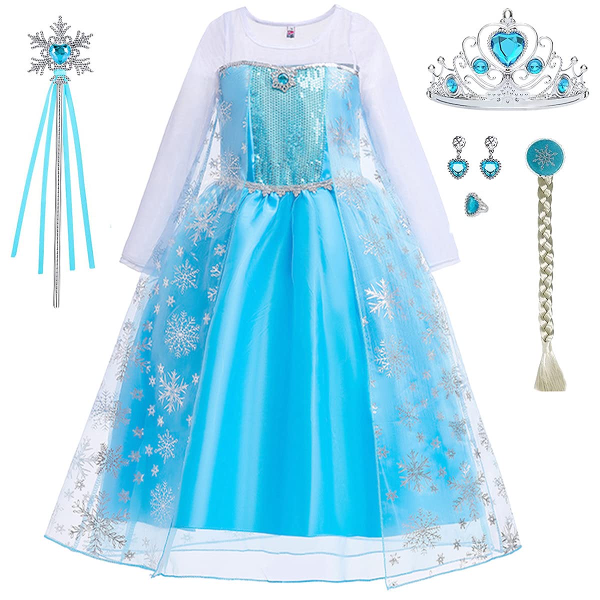iTVTi Little Girls Blue Princess Dress up with Cape