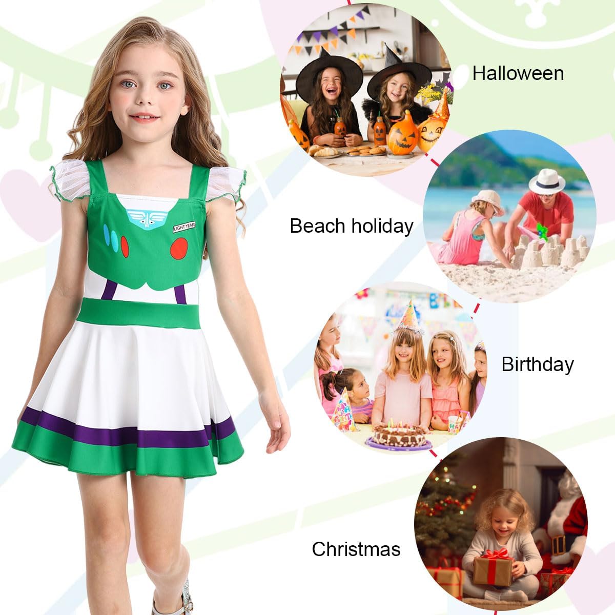 Girls Princess Dress Up Halloween Cosplay Outfits Christmas Birthday Gifts
