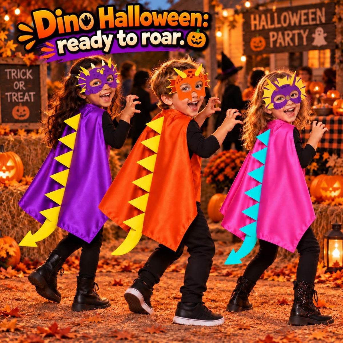 iROLEWIN Dinosaur Costume for Kids Dinosaur Capes Masks as Dress-Up Toys