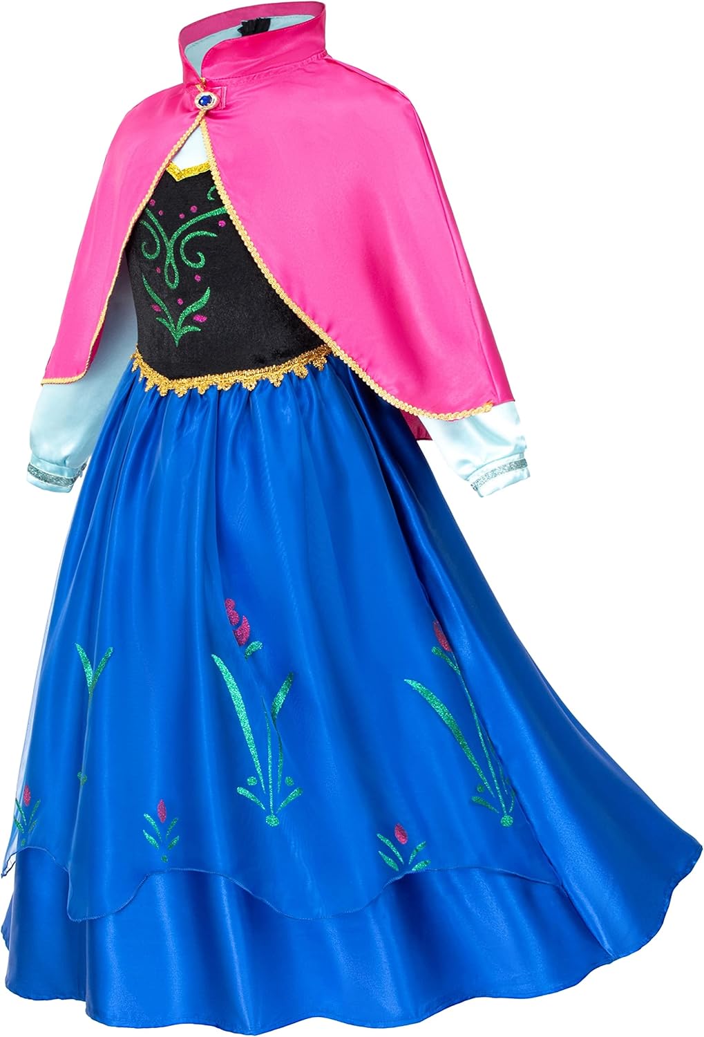 Princess Costumes Birthday Party Dress Up for Little Girls/Long Sleeve with Cape