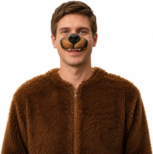 Vaulted Skulls & Co Bear Nose | Brown Bear Nose | Bears Costume Noses | Animal Snout Mask | Dress Up Teddy Bears Noses | Animal Snout Costume | Elastic Strap | Brown and Black