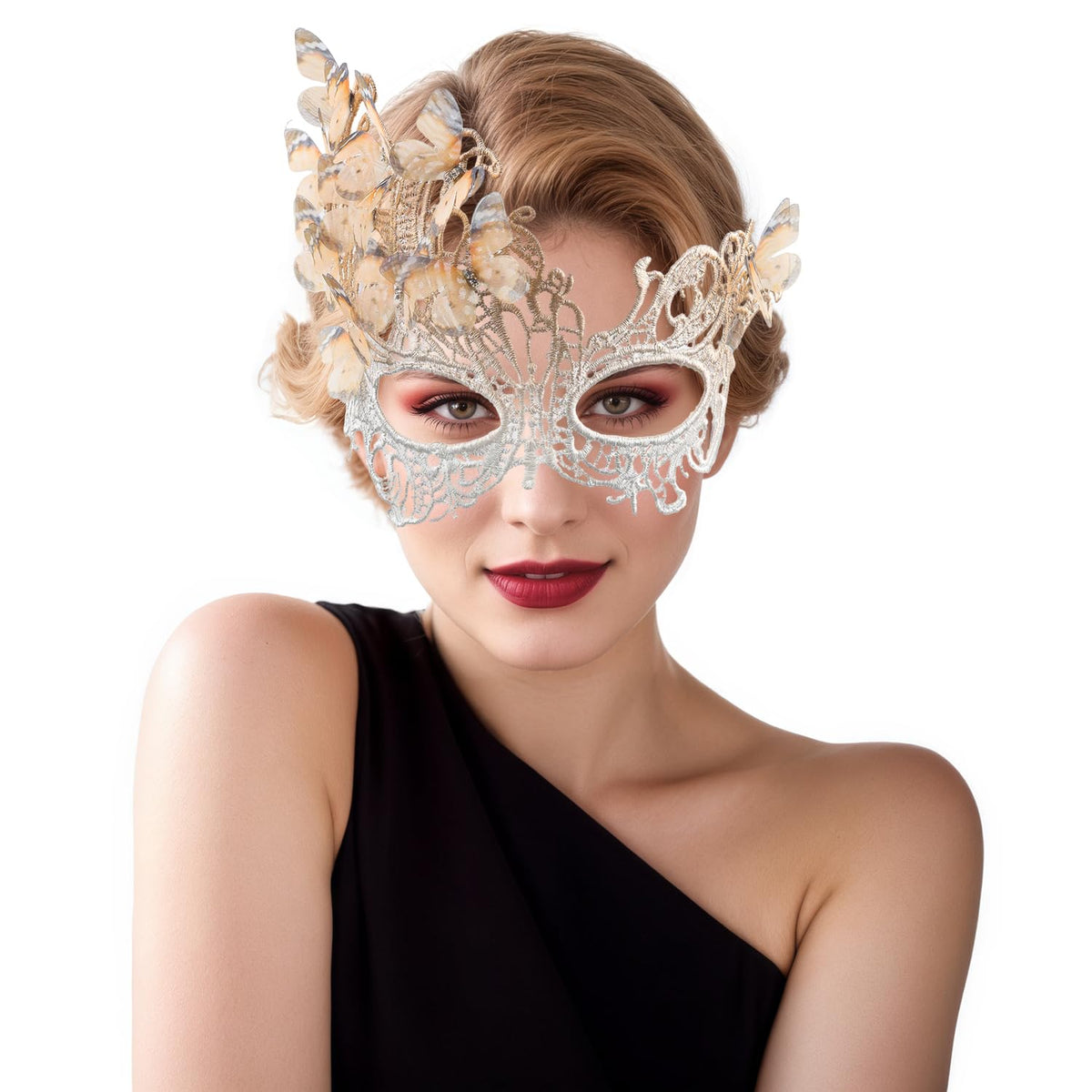 pink halloween Masquerade mask for women and girls - Mardi Gras butterfly mask for halloween Costume parties