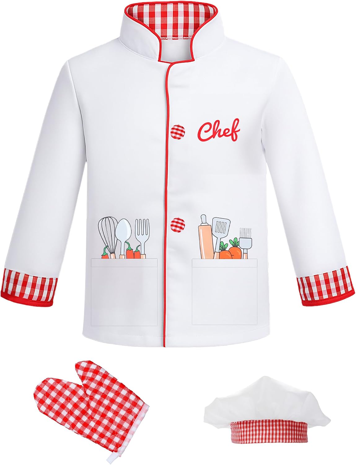 ANPHILE Chef Costume for Kids with Hat,Toddler Chef Outfit Cooking Baking