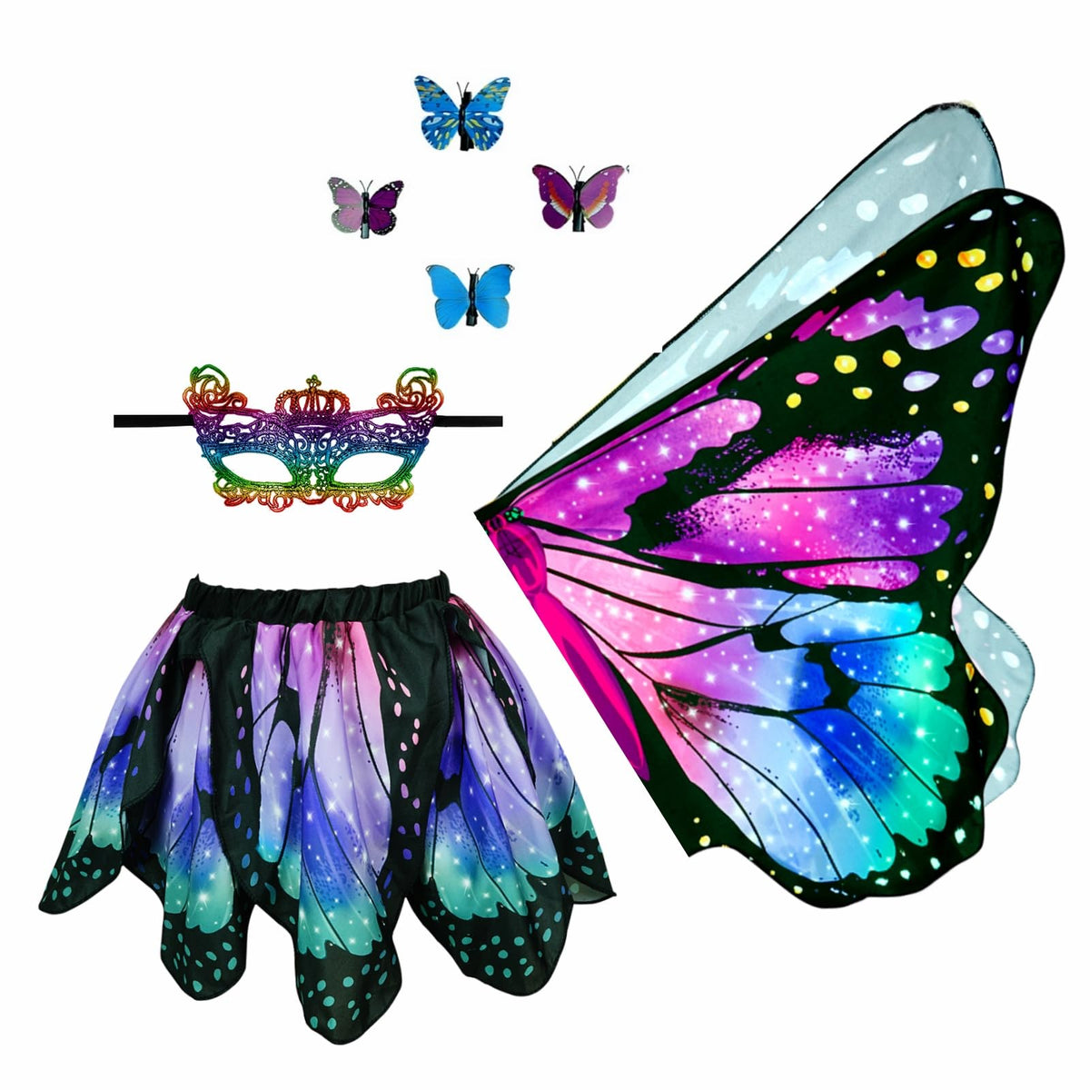 Niurui Kids Fairy Butterfly Wings Costume for Girls Halloween Toddler Dress Up Play Costumes Christmas Party Favors Gifts