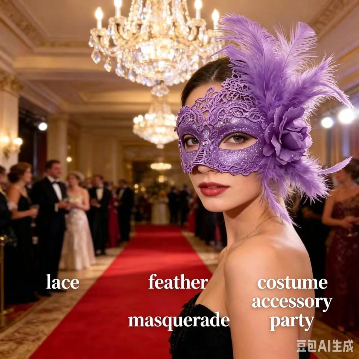Halloween Feather Mask for Women Dance Dress up Party Mask Mardi Gras Masks with Feather Prom Ball