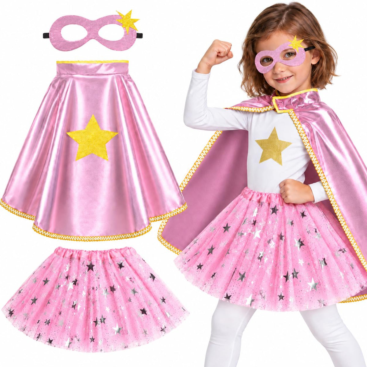 iROLEWIN Superhero-Capes for Kids Toddler Superhero-Costumes for Girls