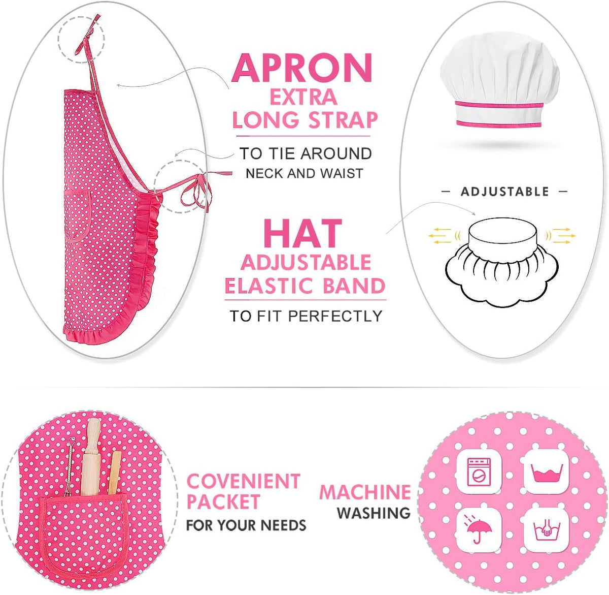 Gifts for 2-8 Year Old Girls Boys,Chef Costume Set Kids Apron for Girls Toddler Birthday Xmas Gifts for Kids Stocking Stuffer