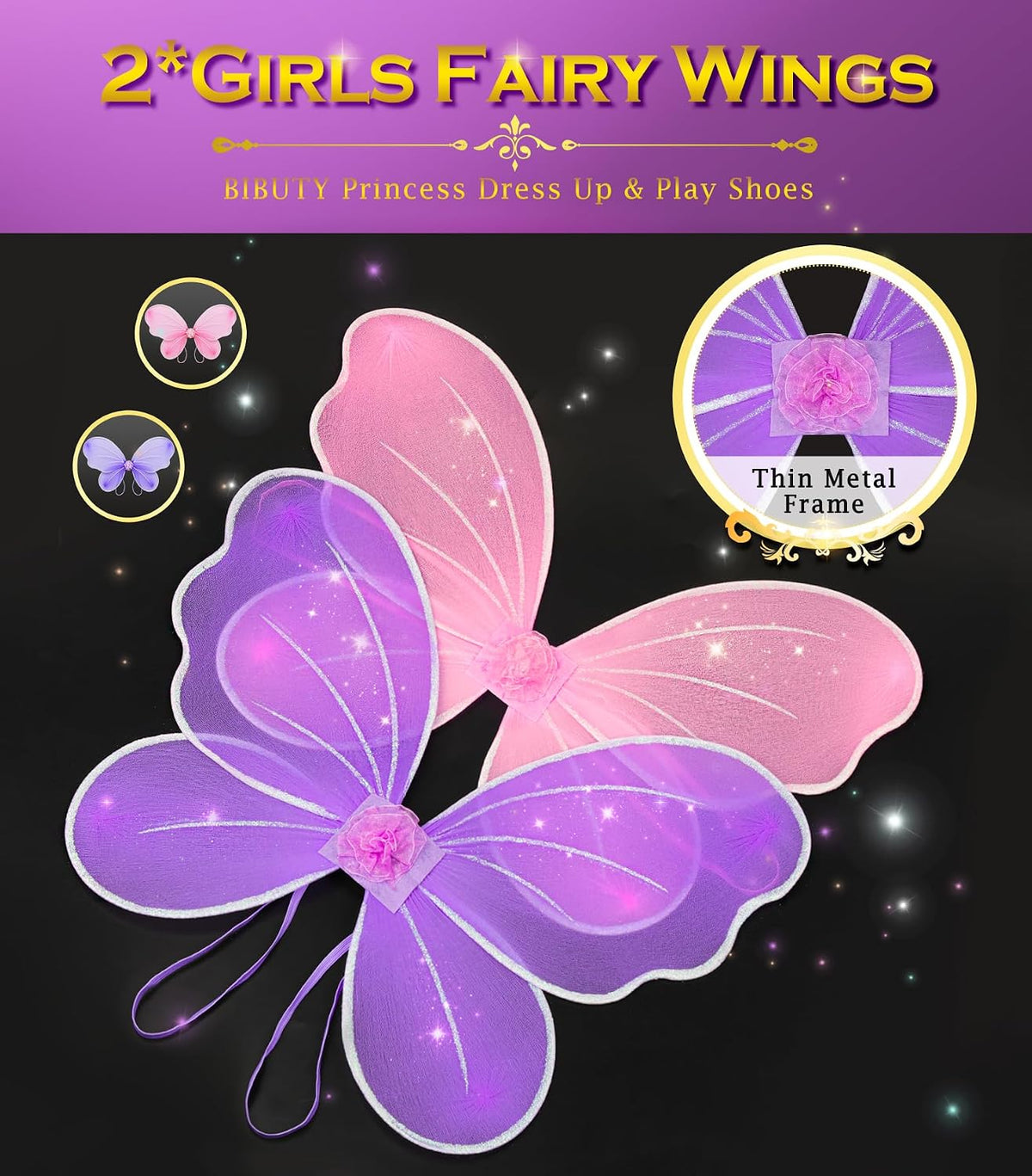 Kids Princess Dress Up Clothes for Little Girls, Dress Up Costume Set
