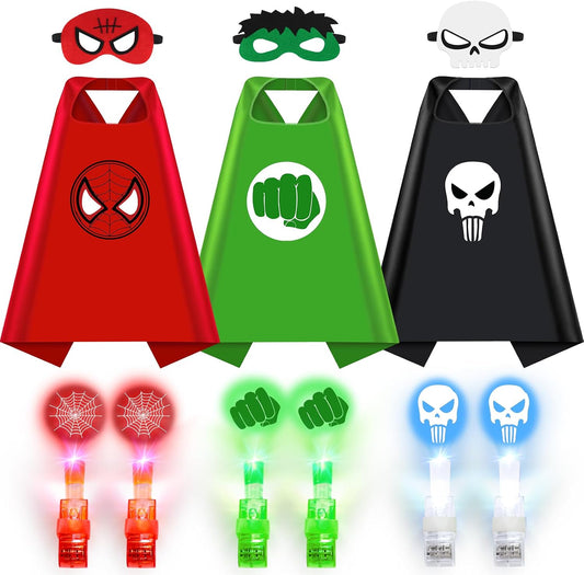 RACPNEL Glow in the Dark Superhero Capes, Halloween Costumes for Kids 3-12