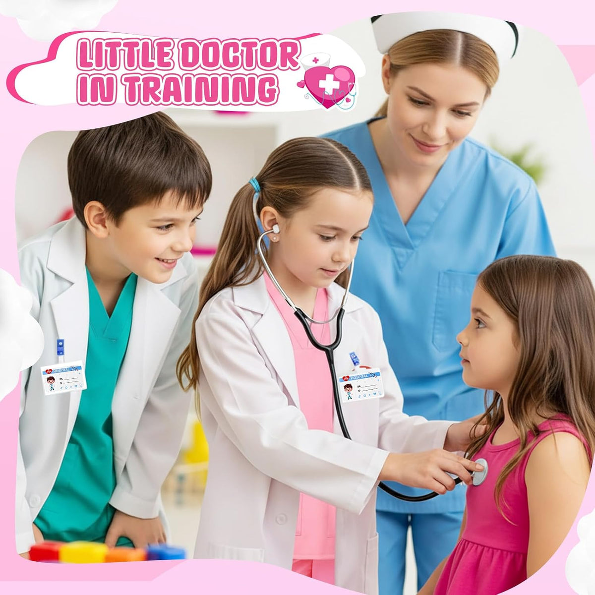 10PCS Doctor Costume for Kids Halloween Costumes for Girls Boys