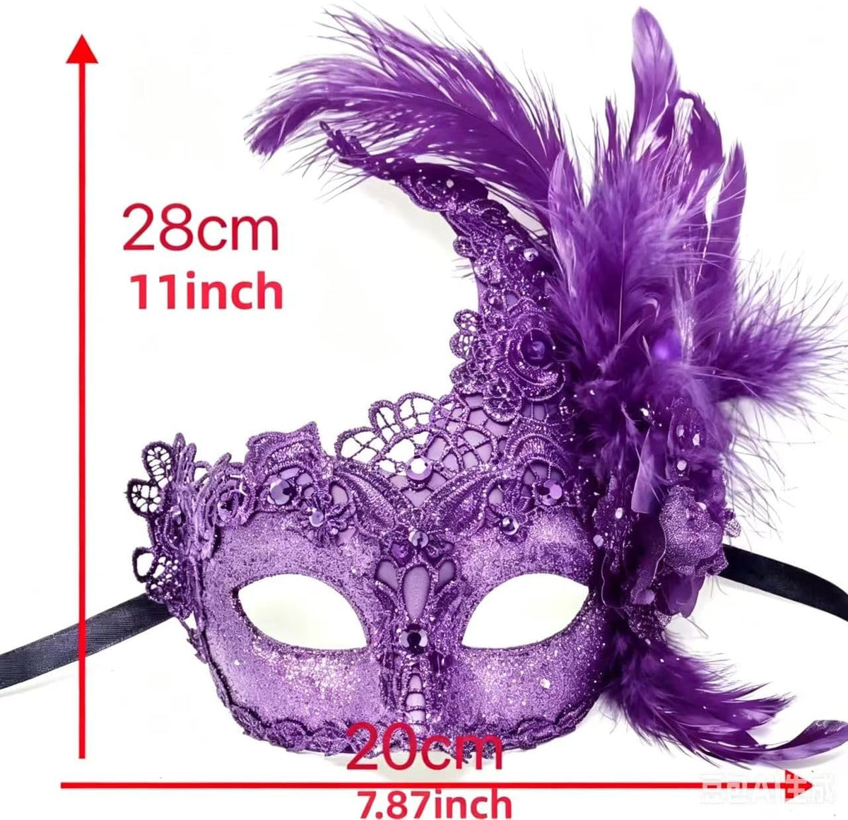 Halloween Feather Mask for Women Dance Dress up Party Mask Mardi Gras Masks with Feather Prom Ball