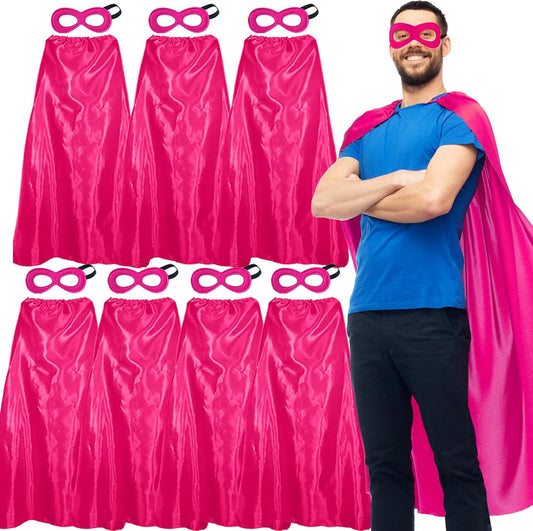 D.Q.Z Superhero Capes and Masks for Adults Bulk-Men Women Super Hero Costume Halloween Dress Up Party Favors -7 Pack