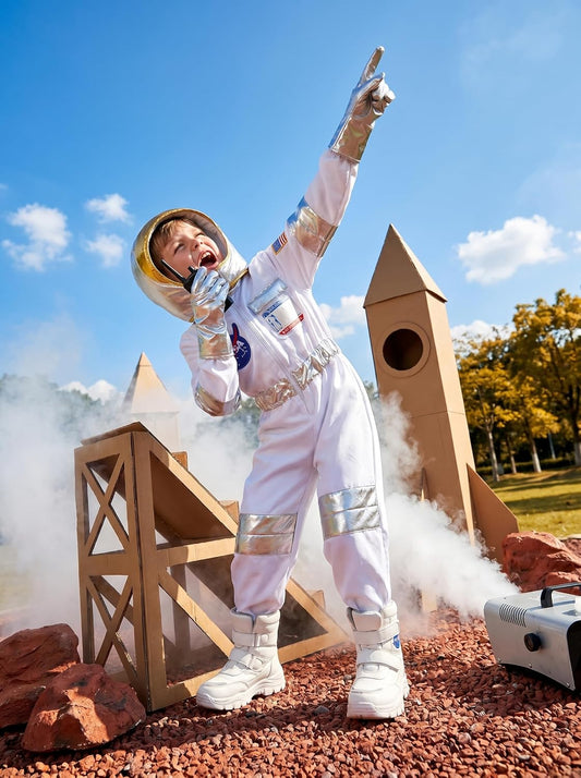 Pilot Costume Kids Astronaut Costume for Boys Girls Space Pretend Dress Up Cosplay Birthday Gifts Halloween