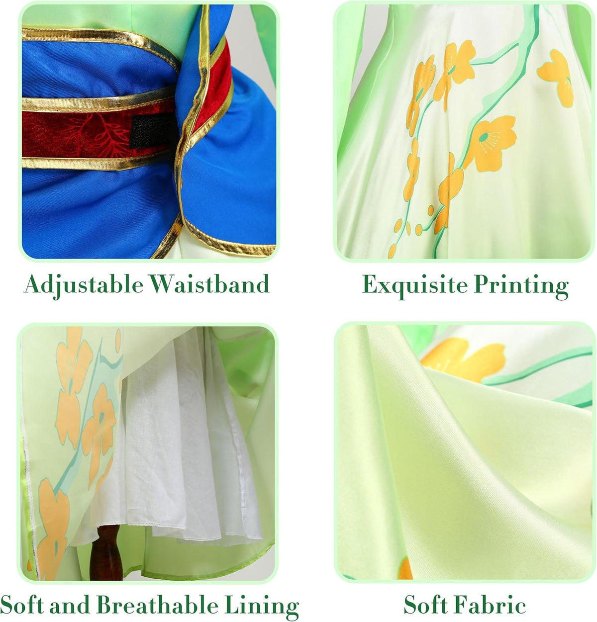 Mulan Costume Dress for Girls,Kids Character Princess Dress