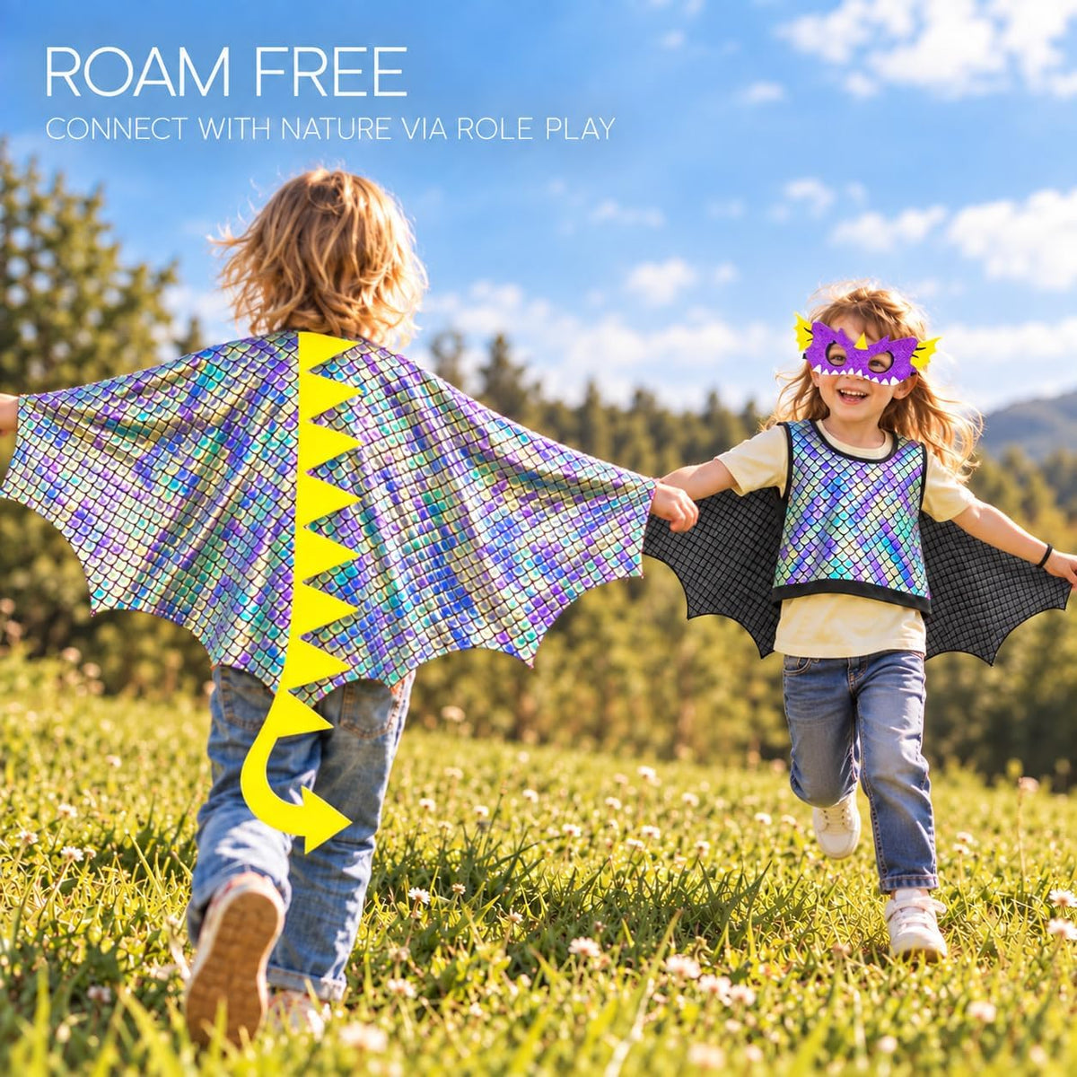 Dragon Wings Costume for Kids Dinosaur Toys with Dino Mask Cape