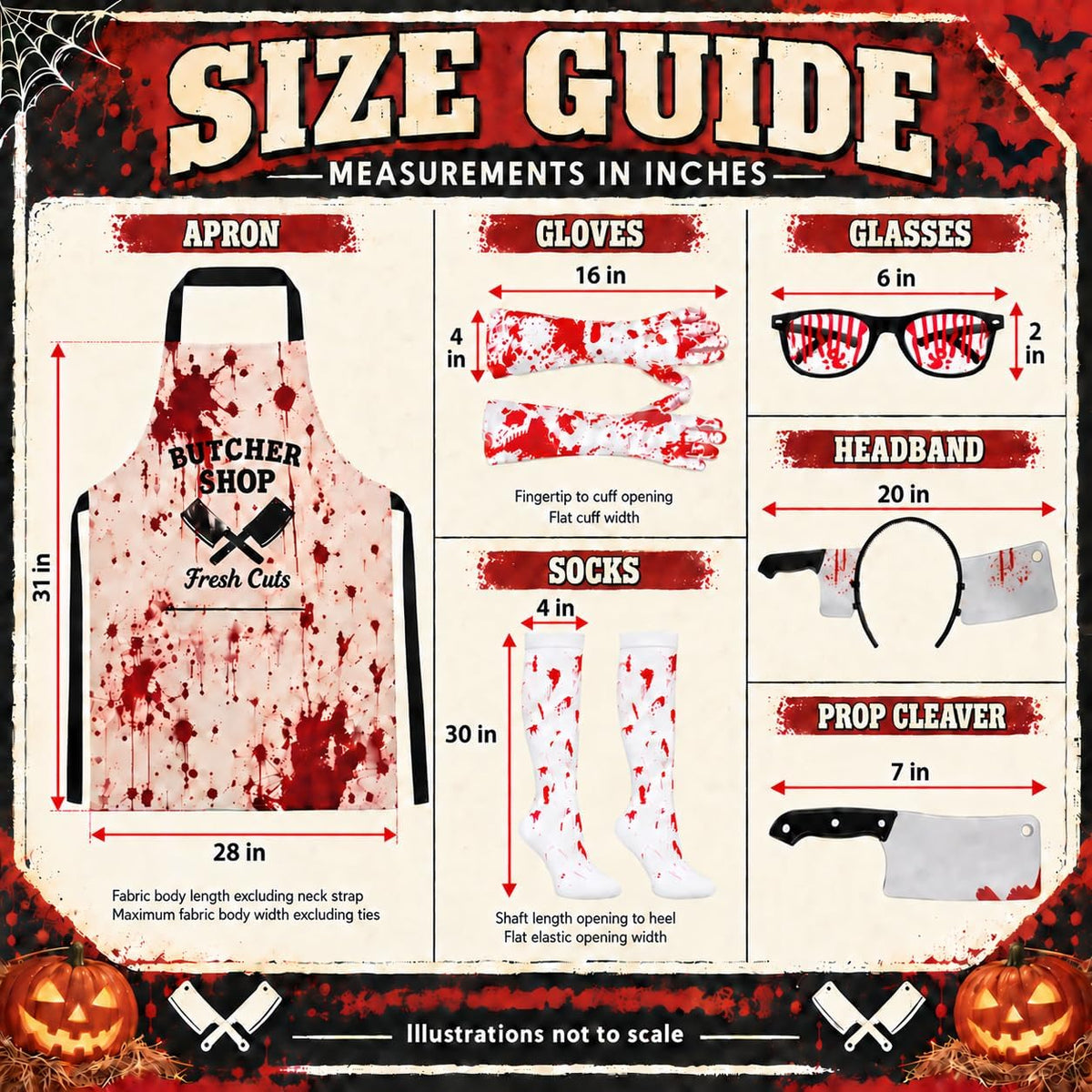 Halloween Butcher Costume Set