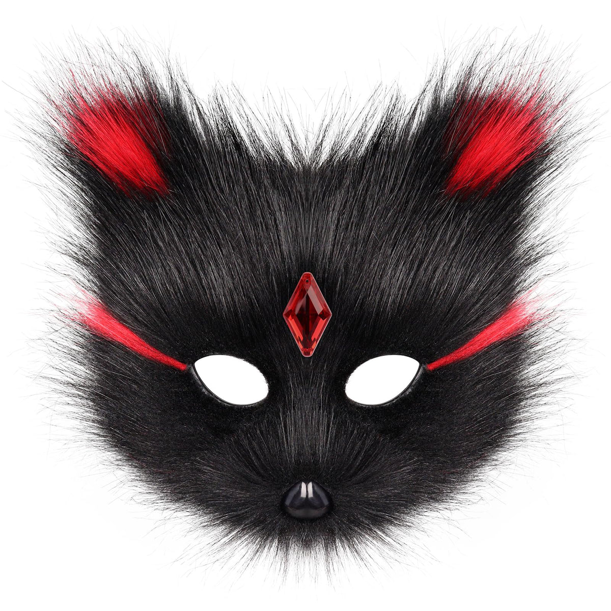 Animal Fox Wolf Mask Halloween Party Cosplay Costumes Props Plush Cat Half Face Masks Carnival Christmas Masquerade