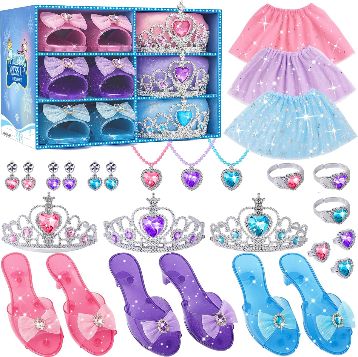 Princess Costume For Girls, Princess Dress Up For Girls 4-6 Years Old