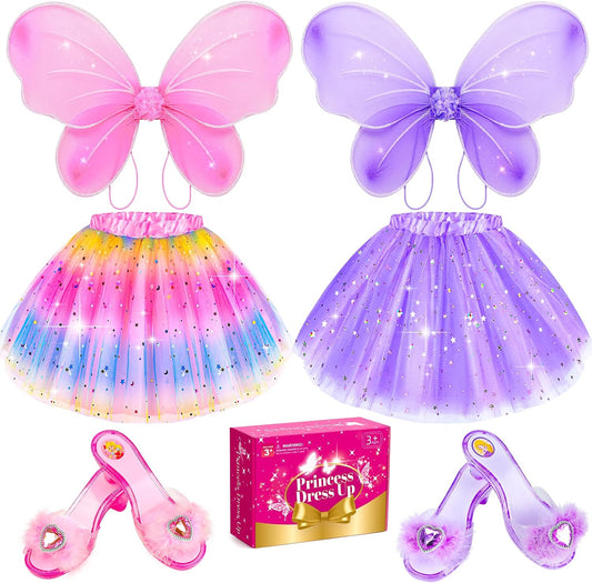 Kids Princess Dress Up Clothes for Little Girls, Dress Up Costume Set