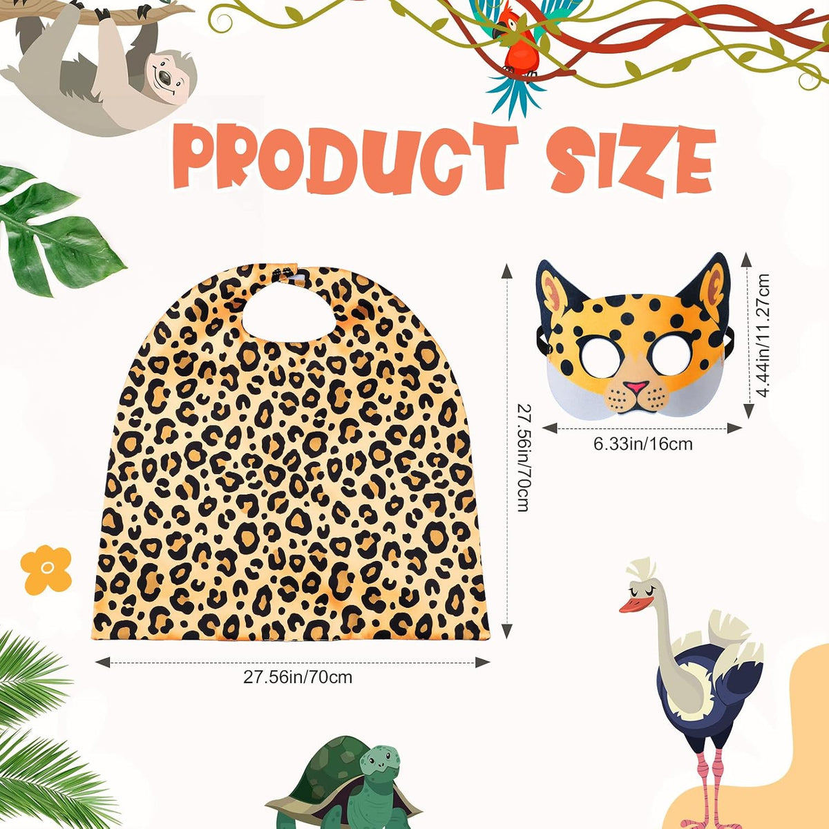Leitee 4 Sets Safari Animal Costumes Dress up for Kids Mask and Capes for Woodland Jungle Animal Theme Party Favors Birthday Decorations Dress up Set for Kids Birthday Gifts