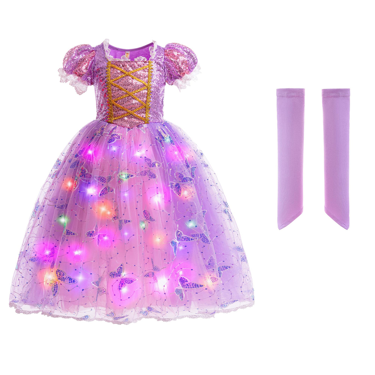 Lingway Toys Girls Purple Princess Dress Costume,Rapunzel Dress For Girls