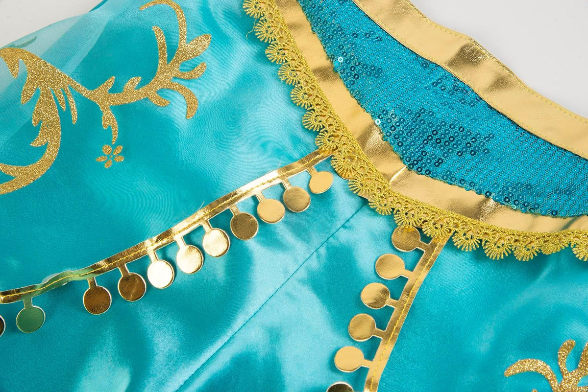 Akokvlar Girls Arabian Princess Costume Halloween Party Dress Up Outfits
