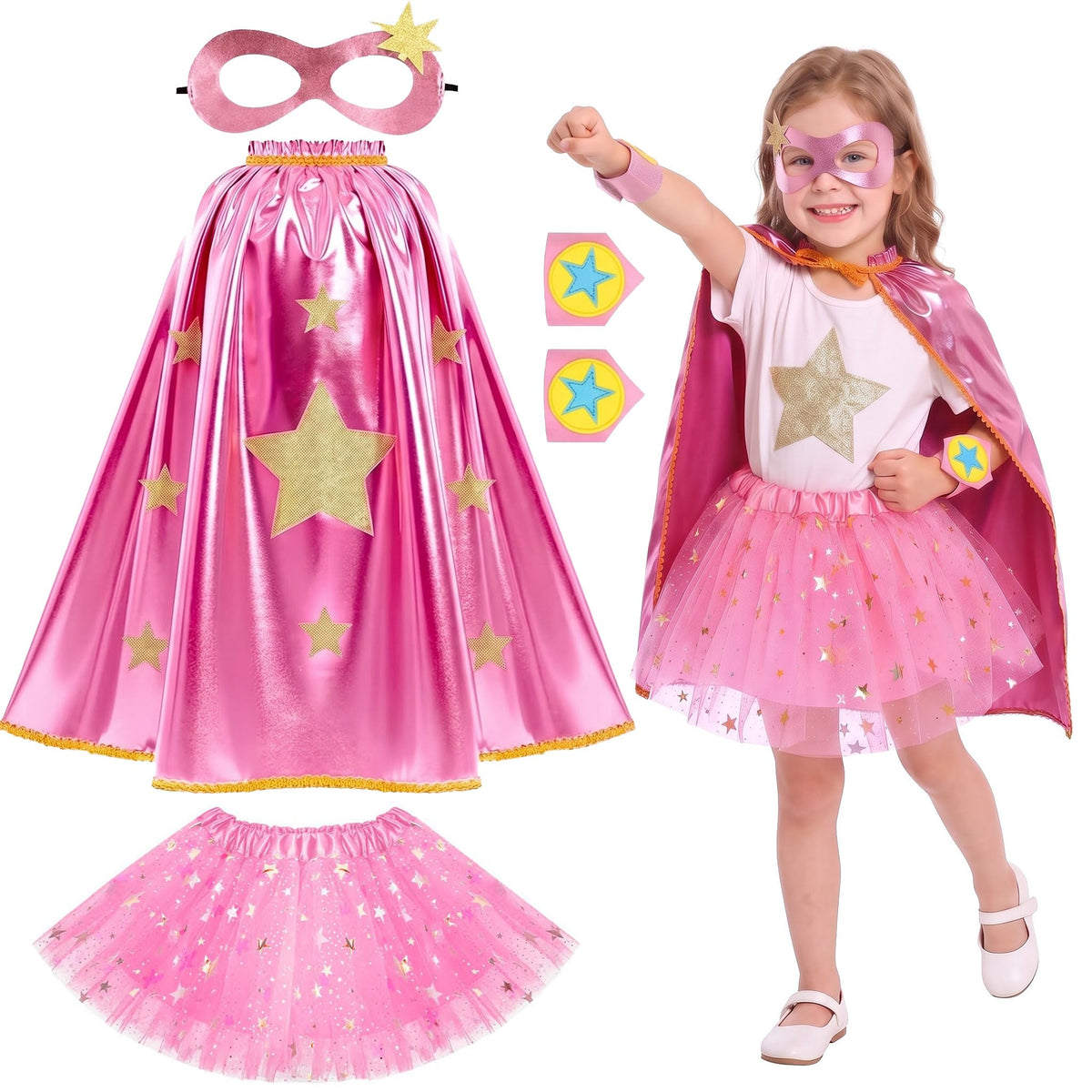 Superhero Capes for Kids Toddler Superhero Costumes for Girls 3-8 Age