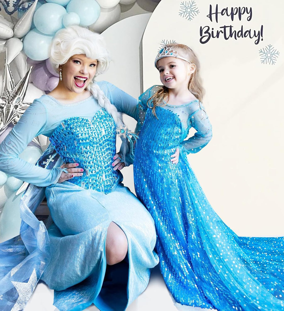 Esvaiy Girls Princess Elsa Dress Costume Luxury Sequin Halloween Cosplay